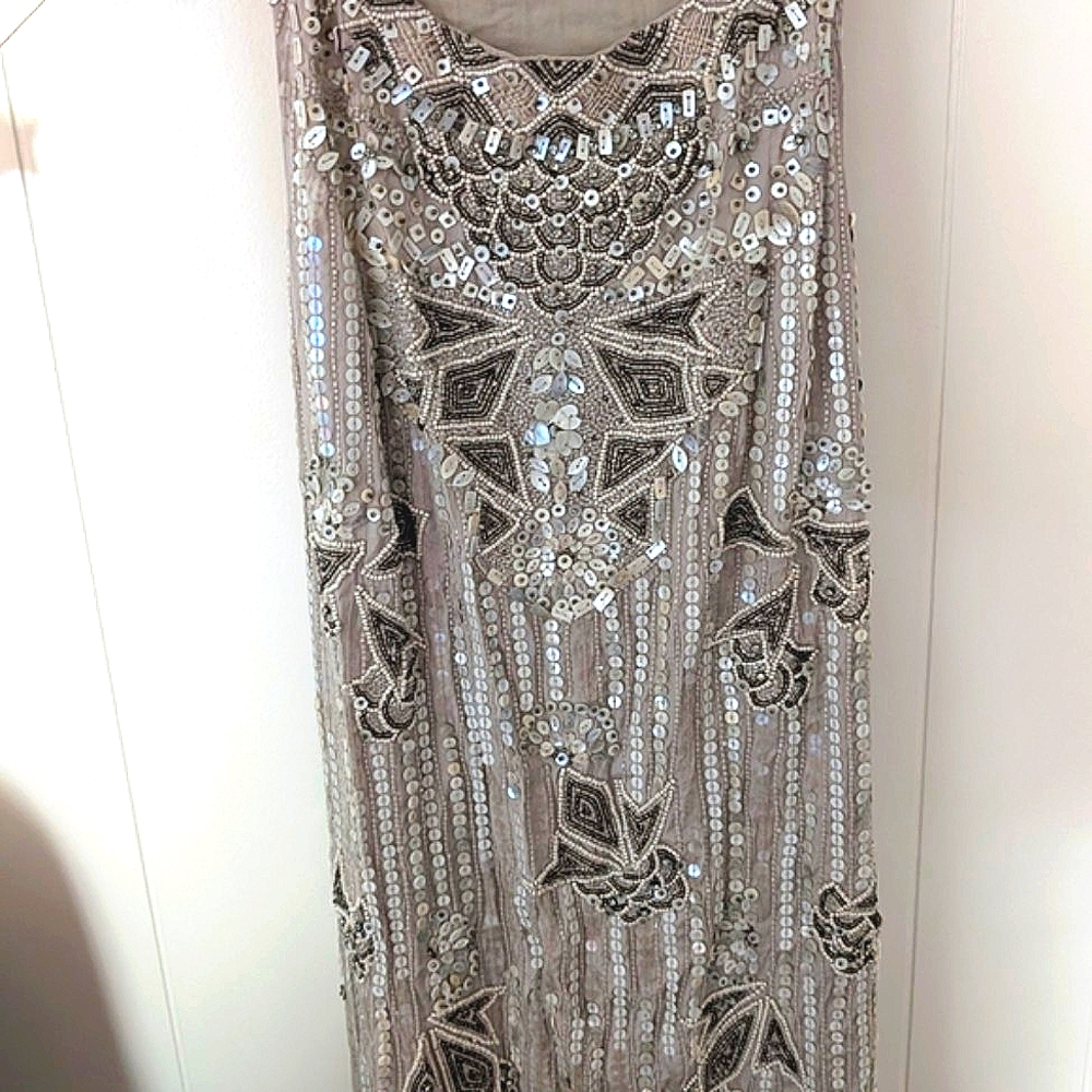 All Saints Spitalfields 1920-30s Flapper Dress Sequin Embroidery Gatsby Art Deco